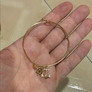 Sterling Silver Gold Plated Charm Bracelet Bangle